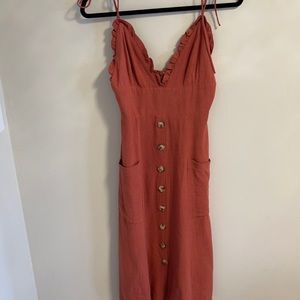 Lulus burnt orange midi straps - NEVER WORN